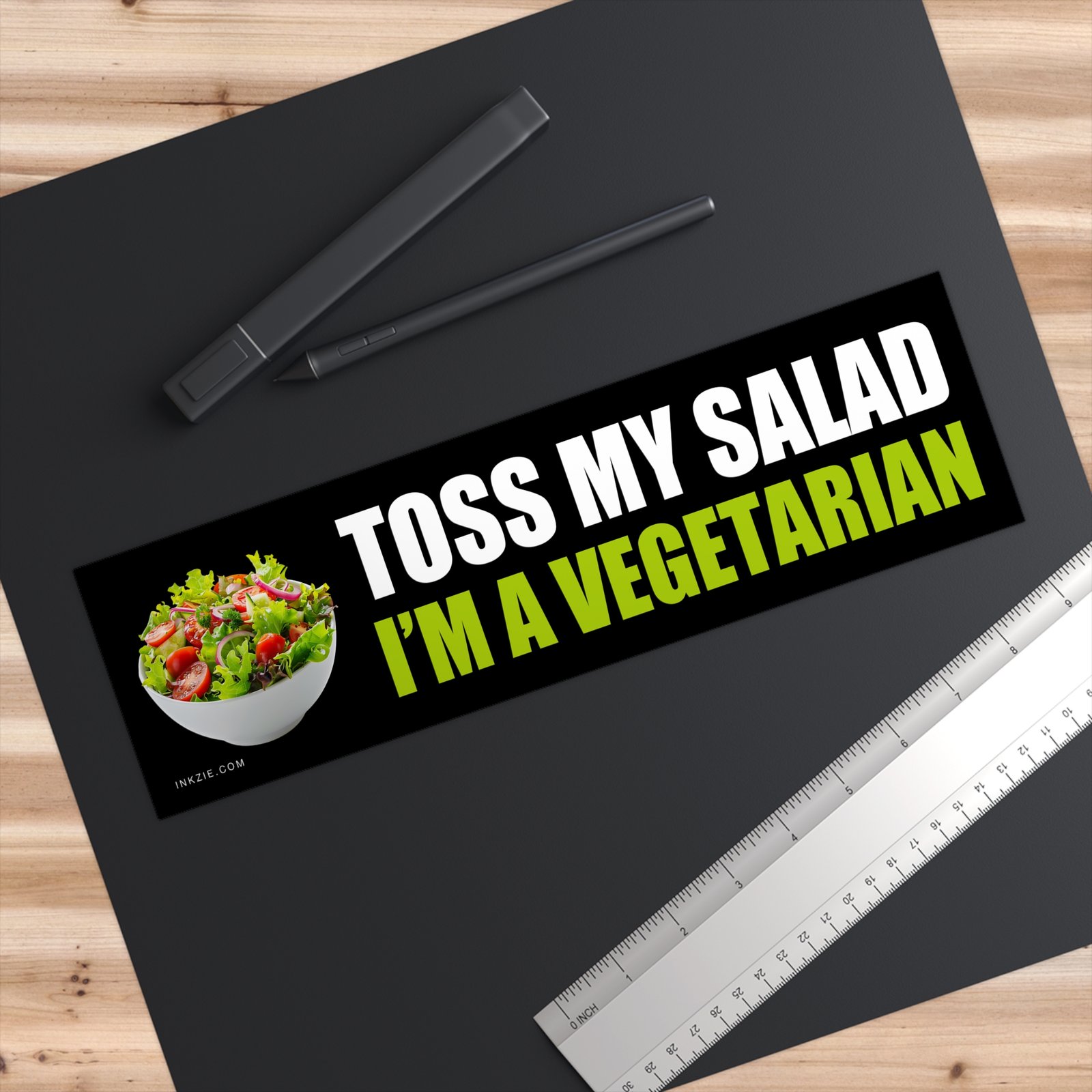 Toss My Salad I'm a Vegetarian Bumper Sticker - Image 2