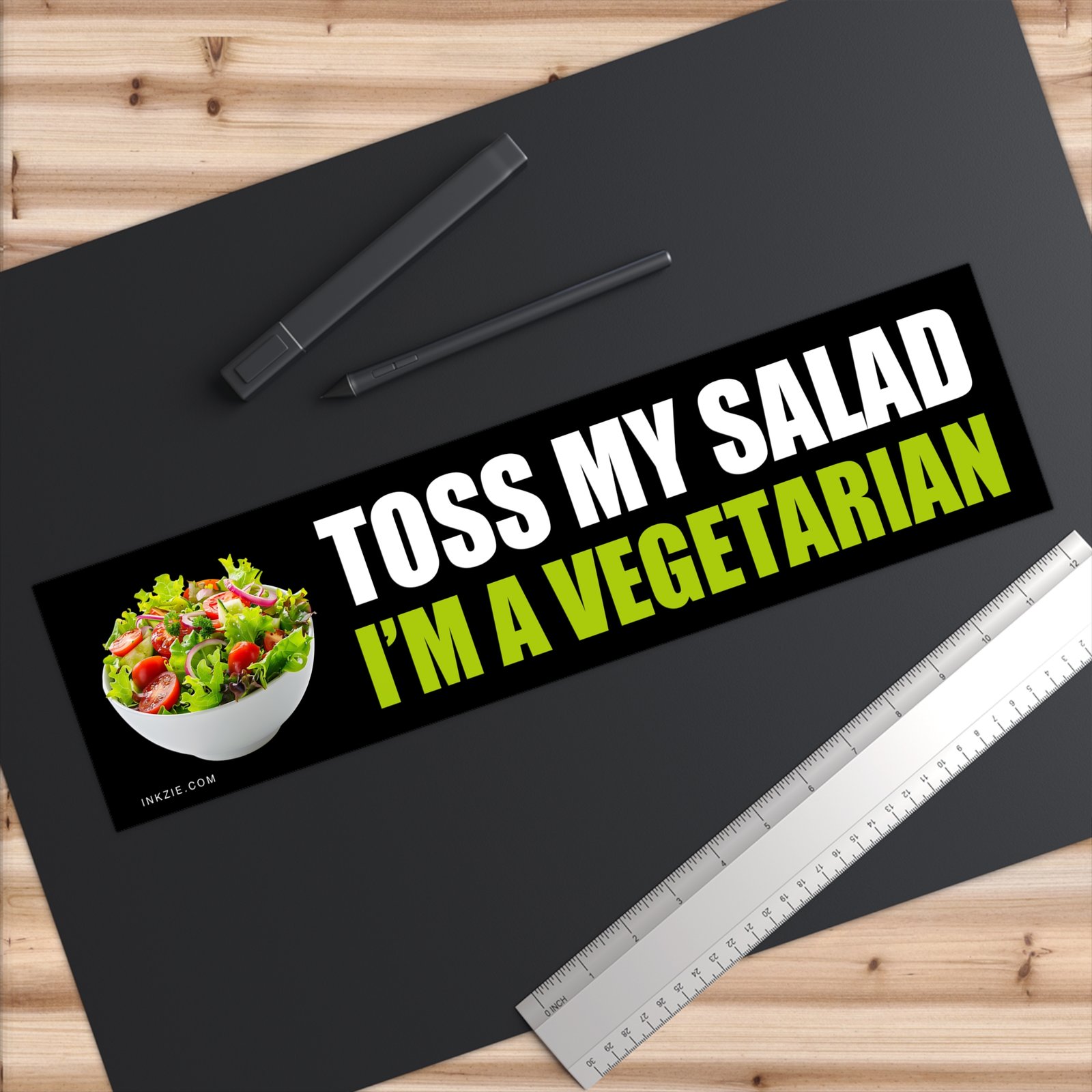 Toss My Salad I'm a Vegetarian Bumper Sticker - Image 5